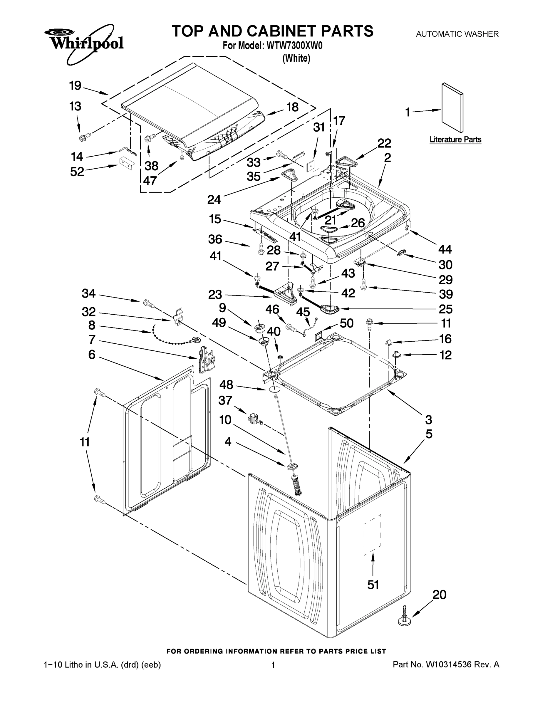 01 - TOP AND CABINET PARTS