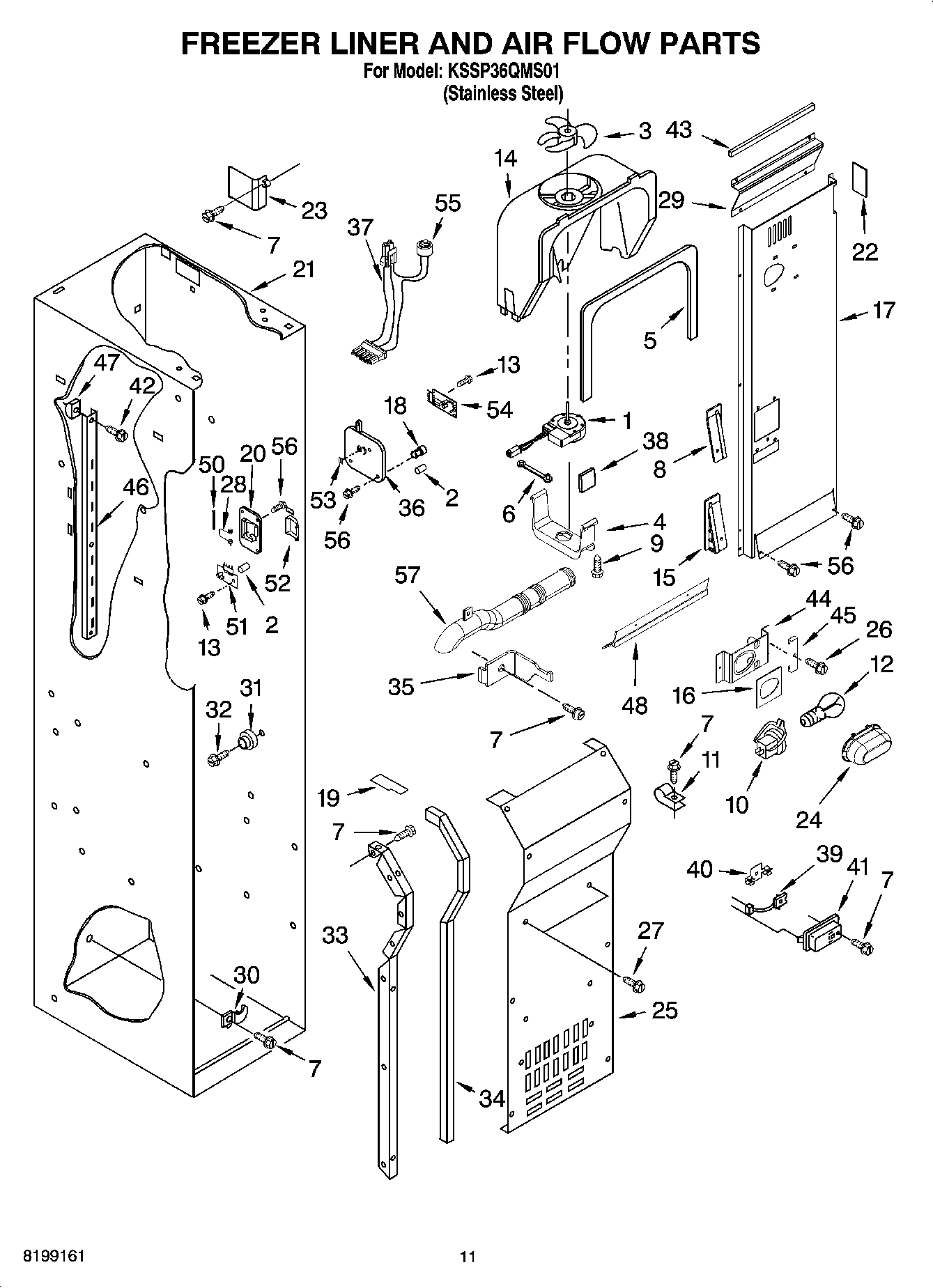 08 - FREEZER LINER AND AIR FLOW PARTS