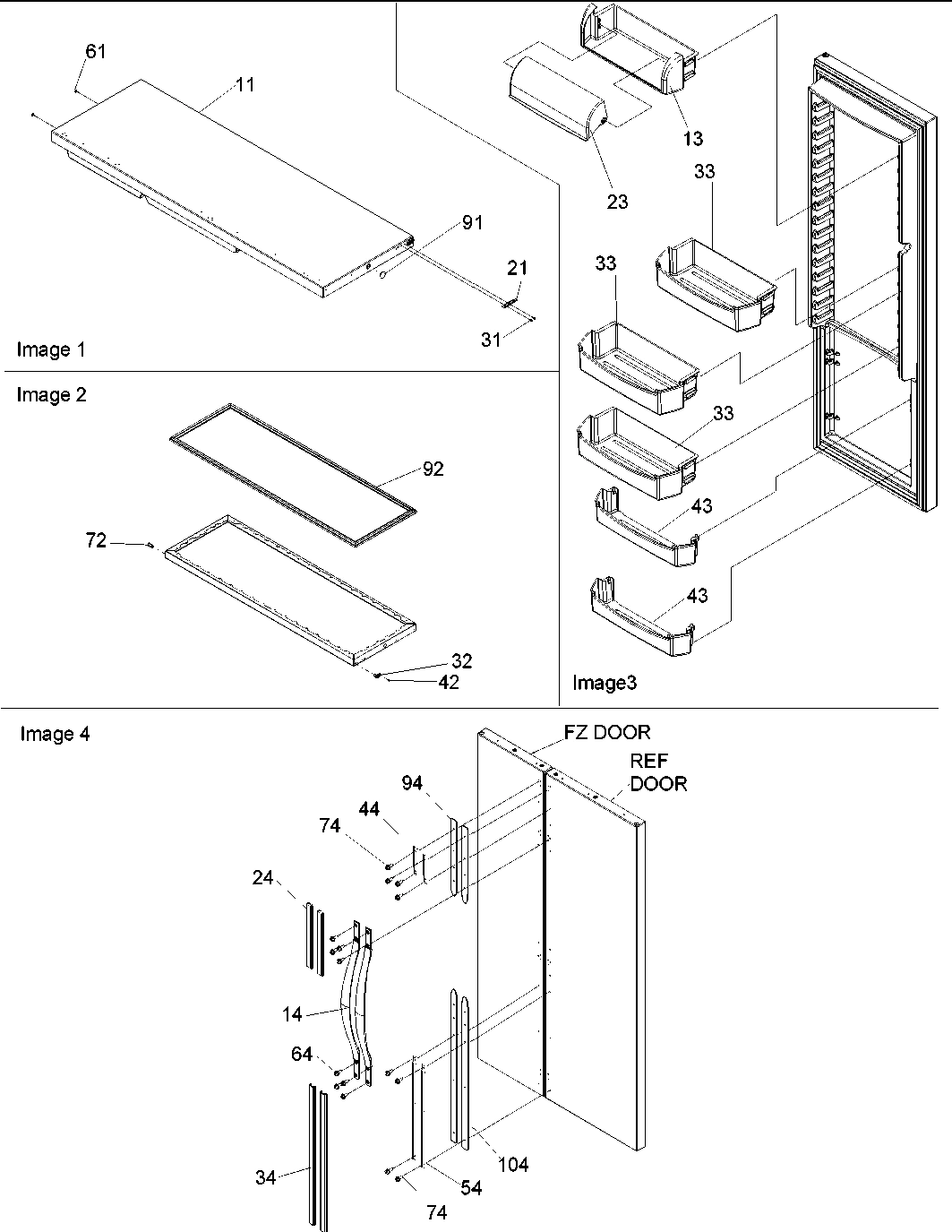 12 - Refrigerator Door, Trim & Handles