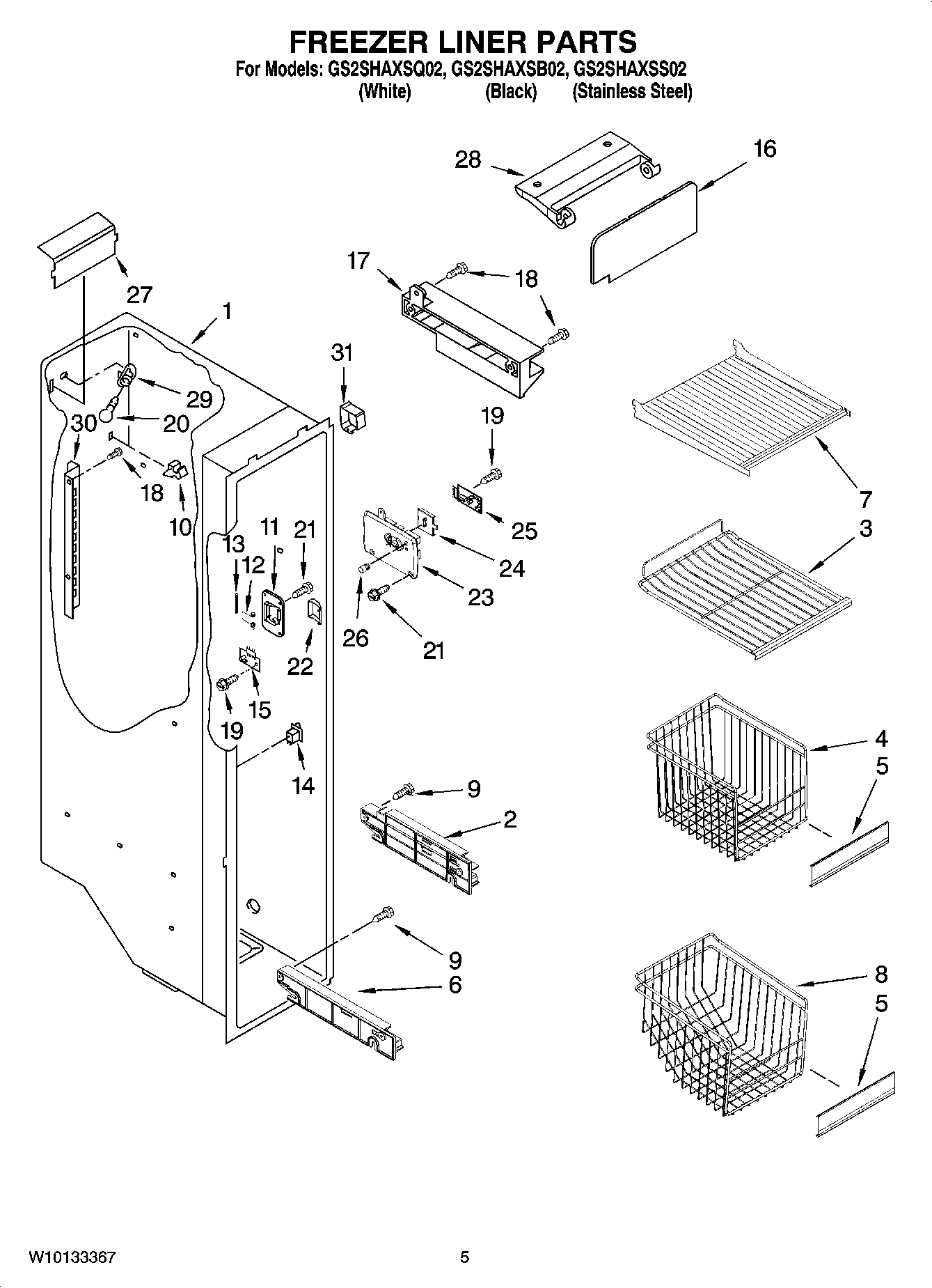04 - FREEZER LINER PARTS