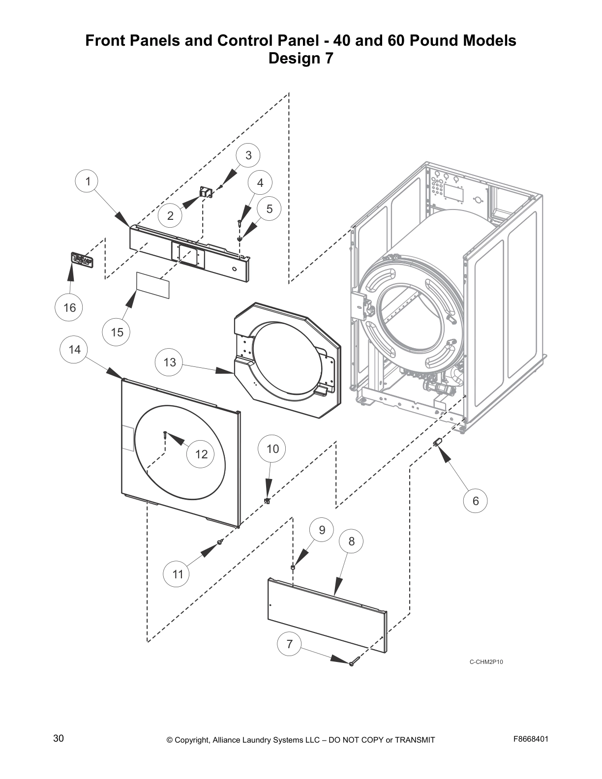 Front Panels and Control Panel - 40 and 60 Pound Models
Design 7