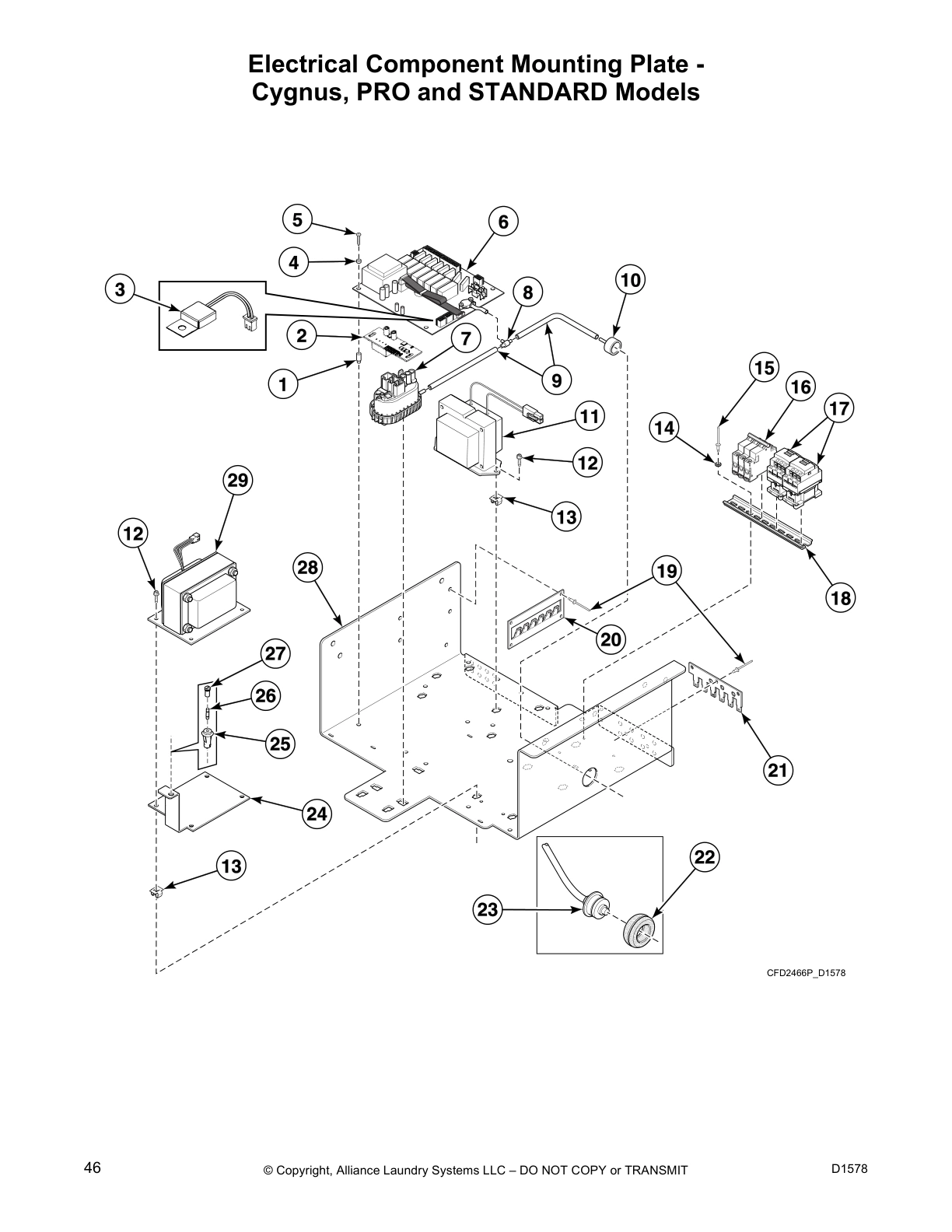 Electrical Component Mounting Plate -
Cygnus, PRO and STANDARD Models