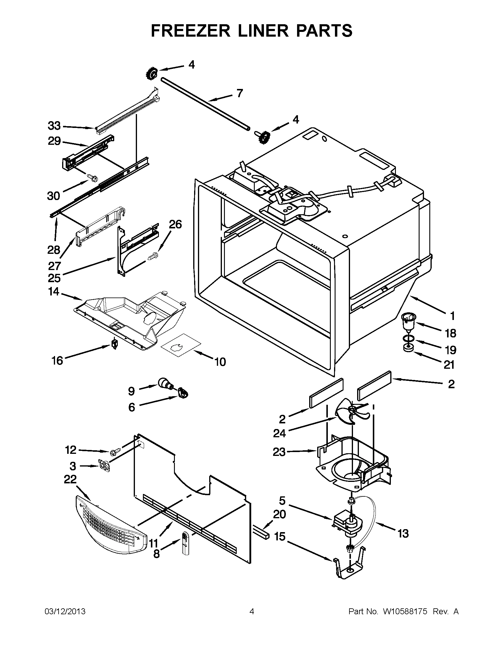 02 - FREEZER LINER PARTS