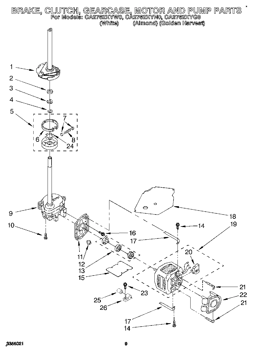 07 - BRAKE, CLUTCH, GEARCASE, MOTOR AND PUMP