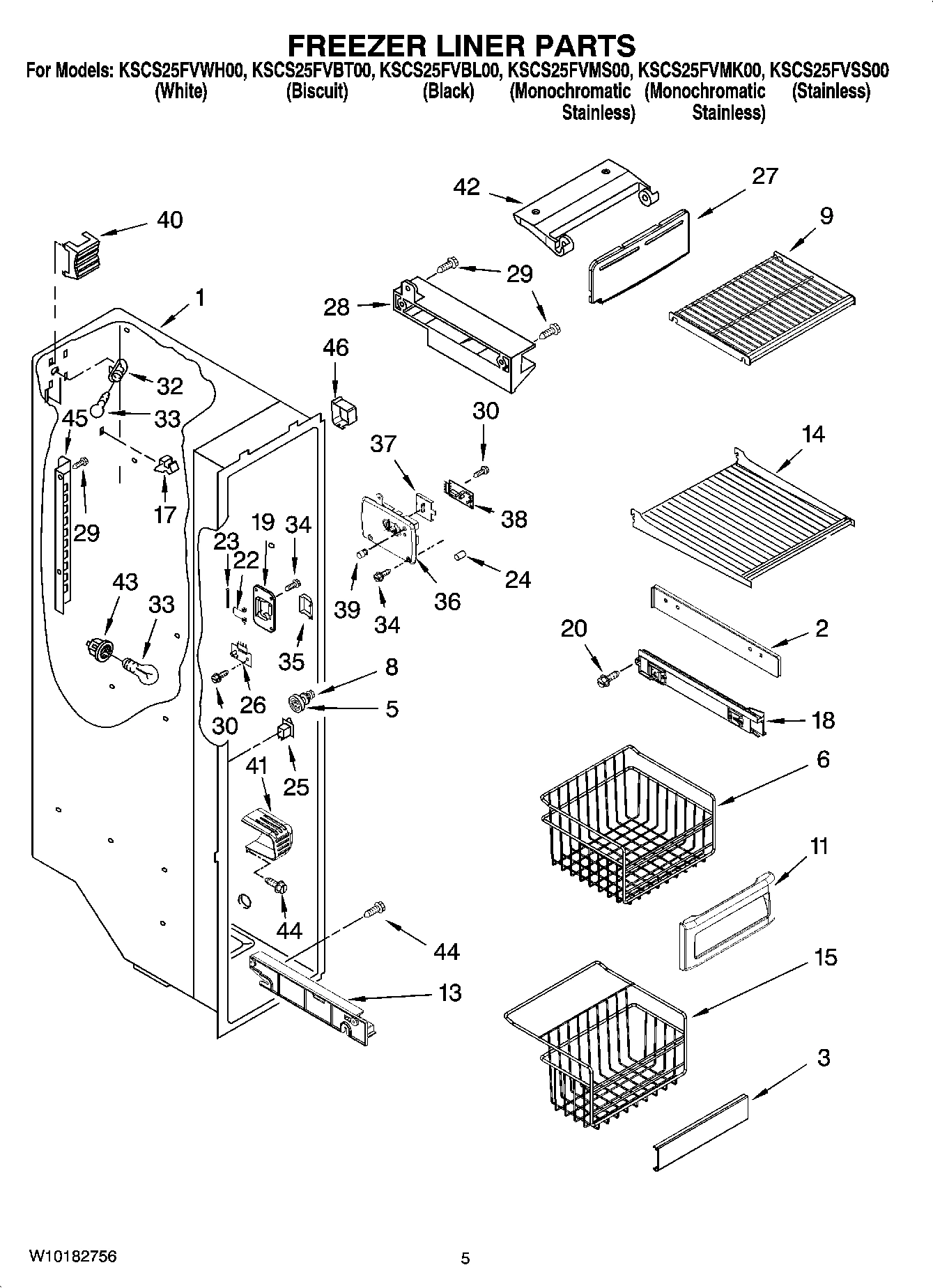 04 - FREEZER LINER PARTS