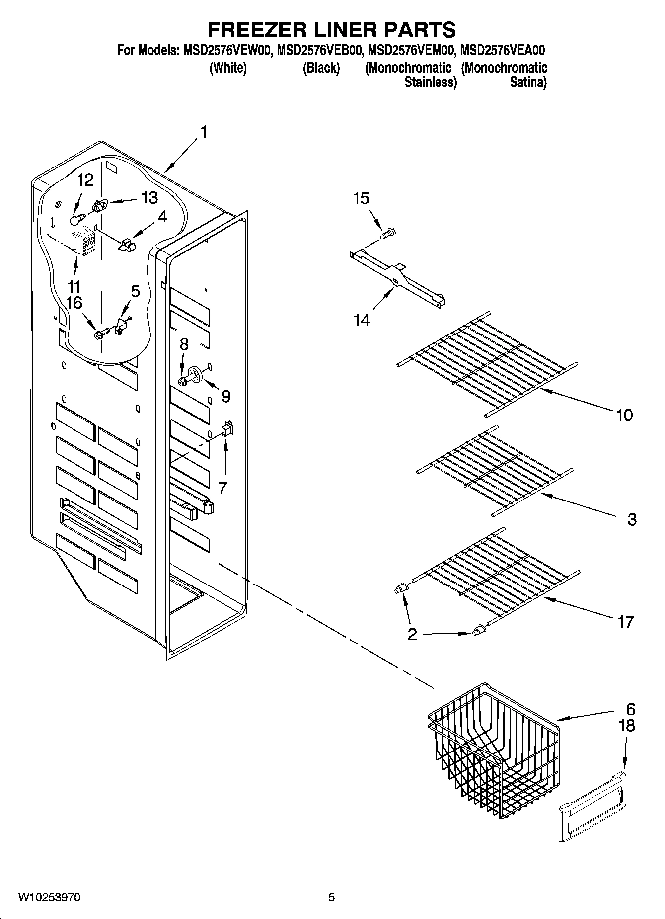 04 - FREEZER LINER PARTS
