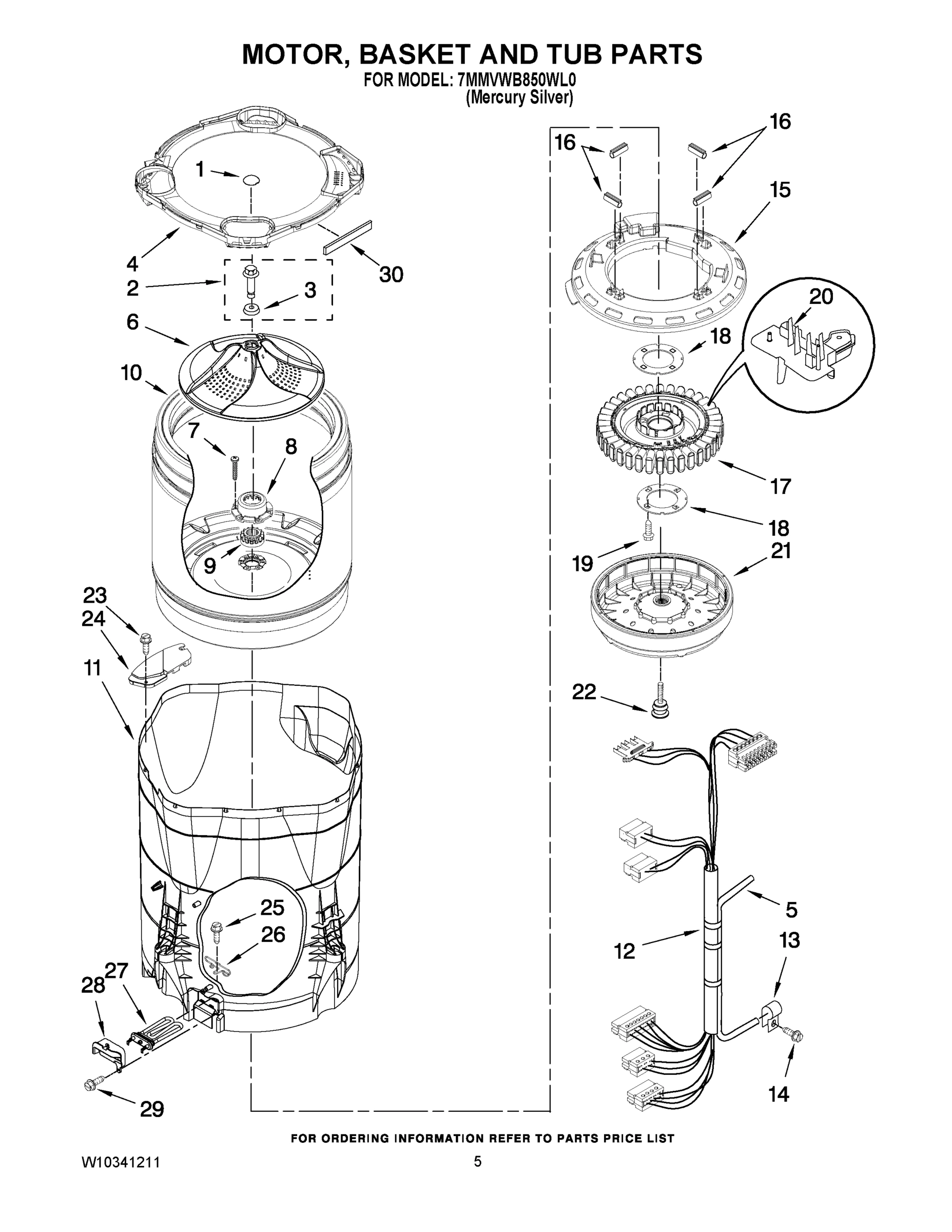 03 - MOTOR, BASKET AND TUB PARTS