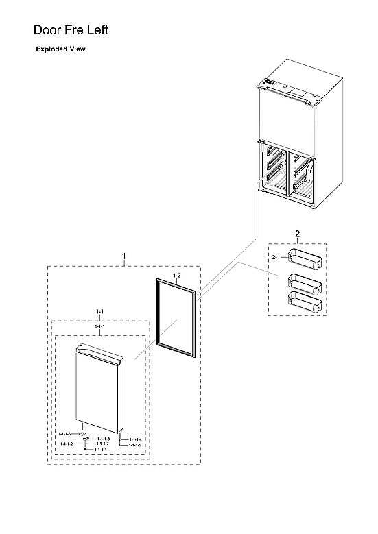 LEFT FREEZER DOOR PARTS