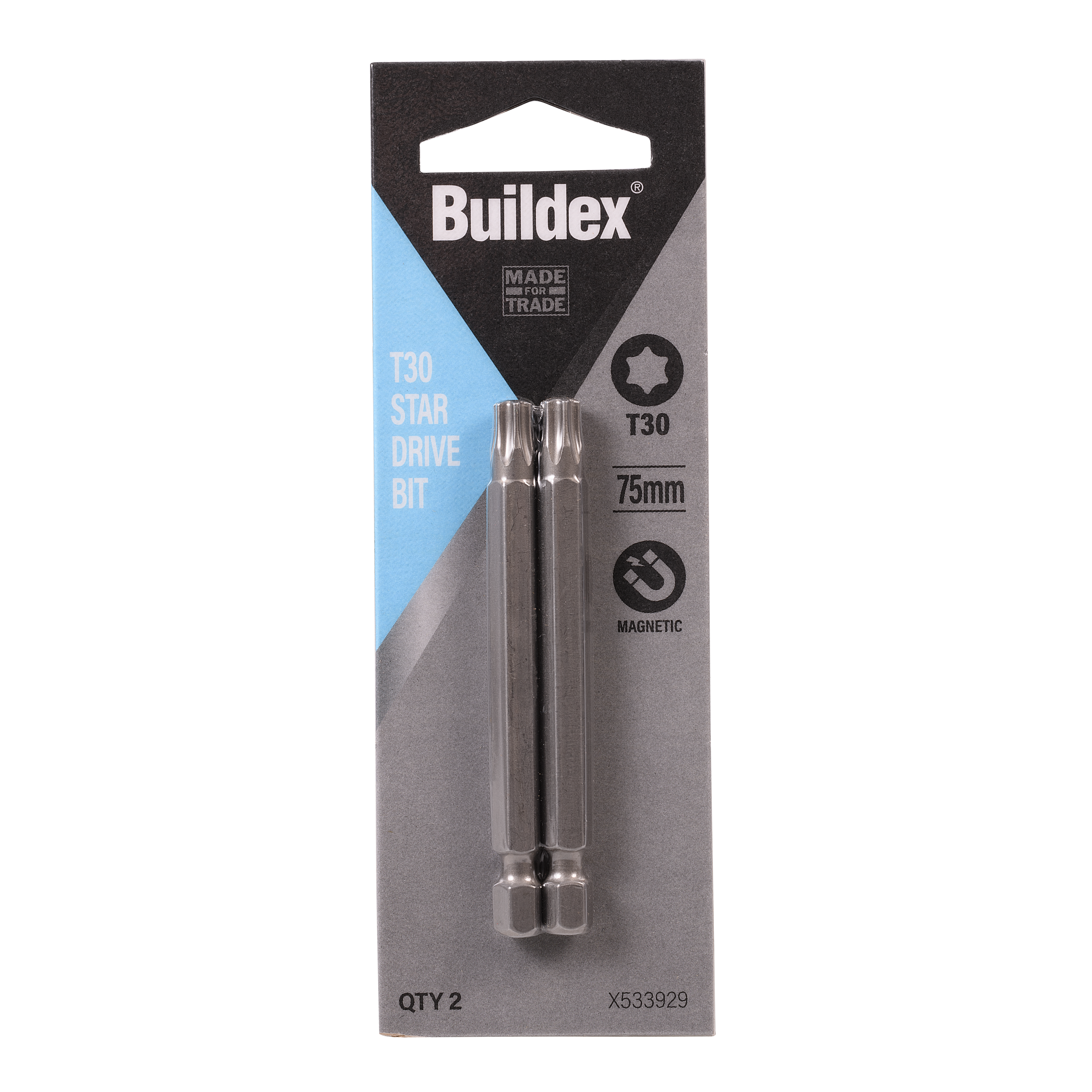 Buildex® T30 Star Drive Bit – 75mm – 2 Pack