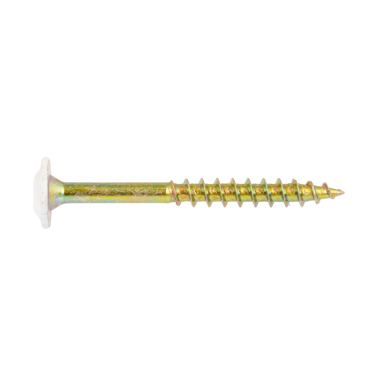 Buildex® Cabinet Screws 10G x 50mm – White Low Profile Head – Zinc Plated – 50 Pack