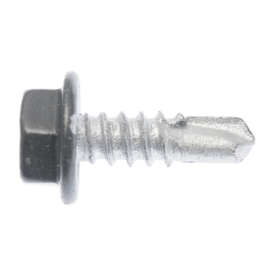 Buildex® Metal TEKS® Screws 10G x 16mm – Monument – Hex Head no Seal – Climaseal® 4 – 100 Pack