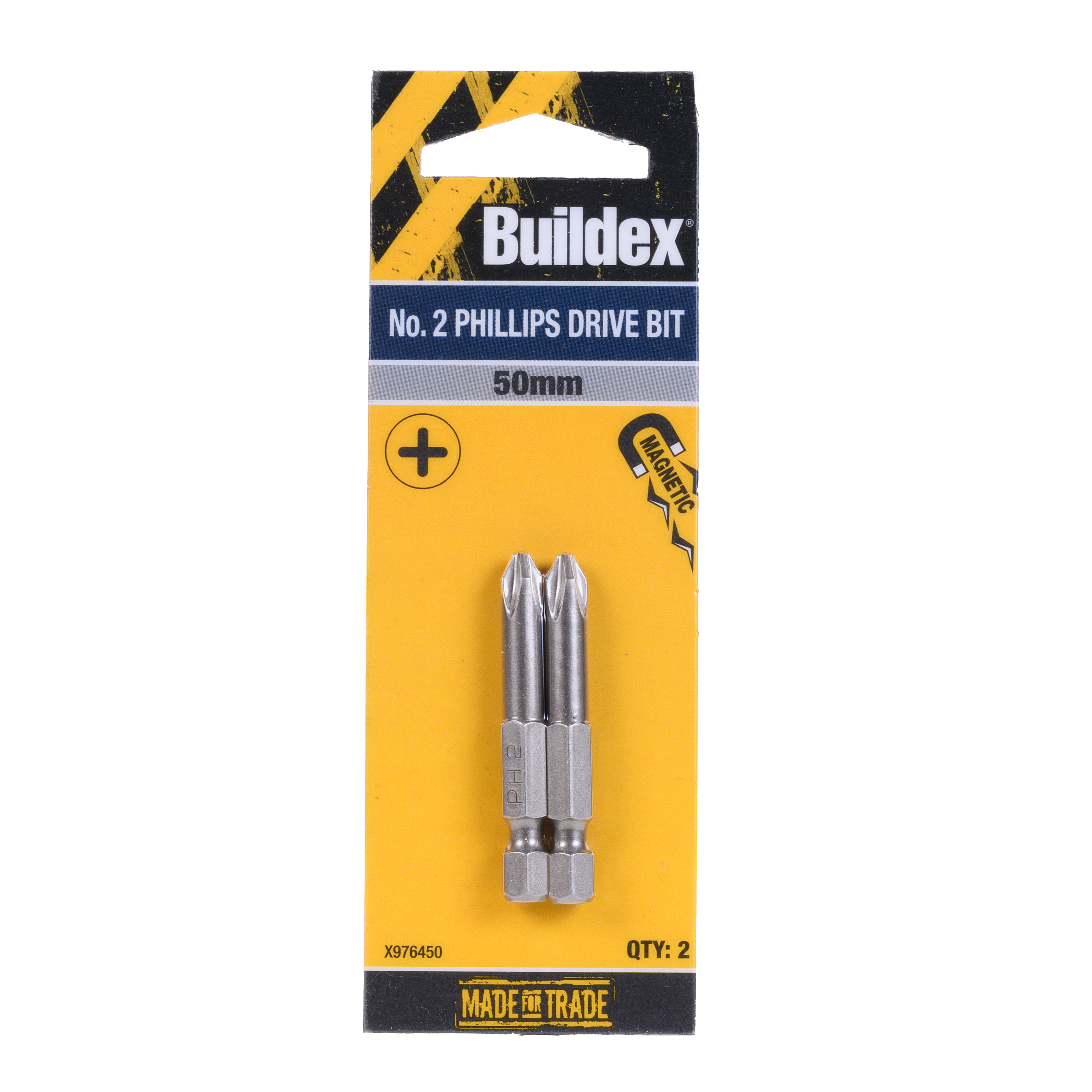 Buildex® No. 2 Phillips Drive Bit – 50mm – 2 Pack